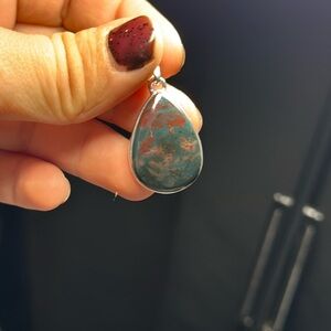 Natural blood stone - 925 Silver